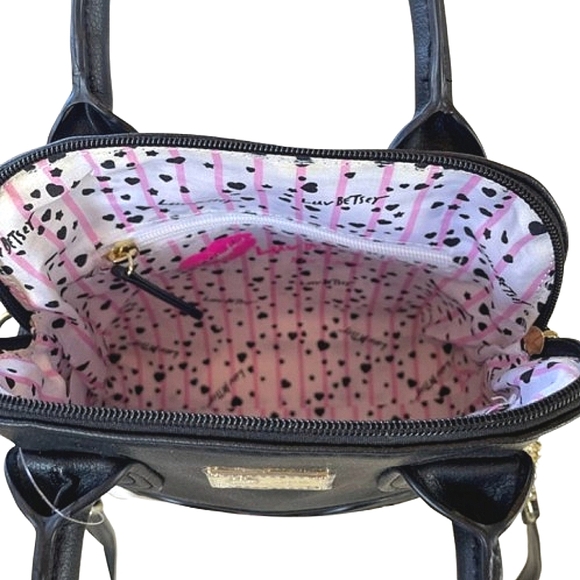 BETSEY JOHNSON ☆ BLACK & WHITE ☆ LADY FACE SATCHEL ☆ NWT - Picture 4 of 13